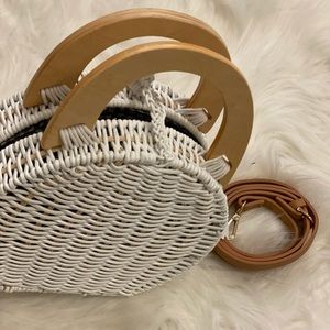 Zara white spring cross body handbag